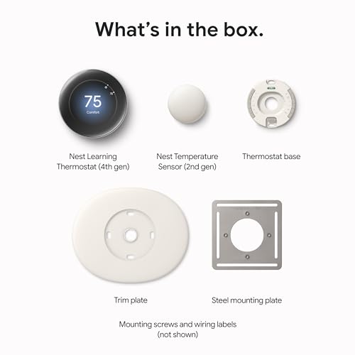 Google Nest Learning Thermostat (4th Gen) with Temperature Sensor - Polished Silver Y52599