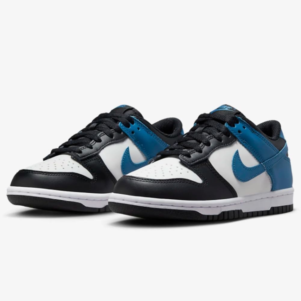Nike Dunk Low Big Kids' Shoes Summit White/Black/Industrial Blue Size 7 L97477