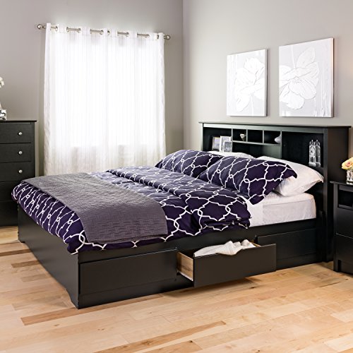 Prepac King Bookcase Headboard, Black A905