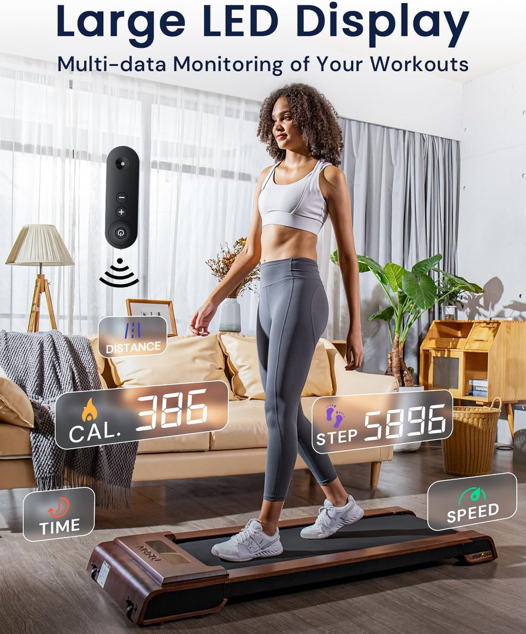 Under Desk Treadmill Wood Walking Pad with Remote Control P8307