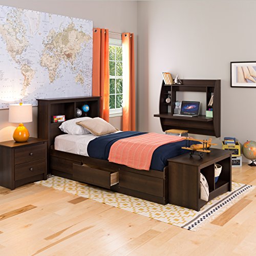 Prepac King Bookcase Headboard, Black A905