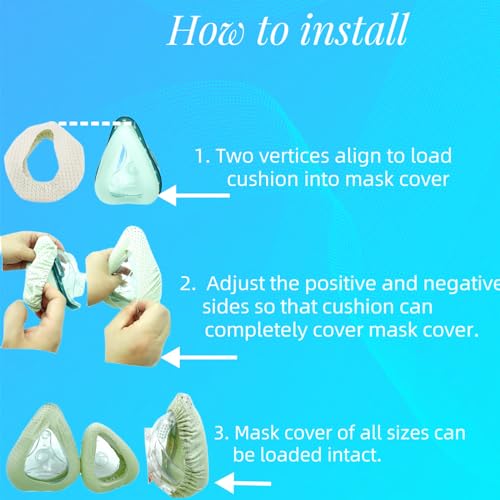 4 Pack CPAP Mask Liners for Full Face Masks, One Size, Blue M67986