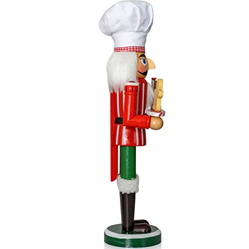 Ornativity Christmas Chef Nutcracker Figure Wooden with Gingerbread Man 15" S627575