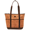 Wise Owl Accessories Tote Bag for Women Real Leather Shoulder Handbag Organizer Water Repellent Waxed Canvas