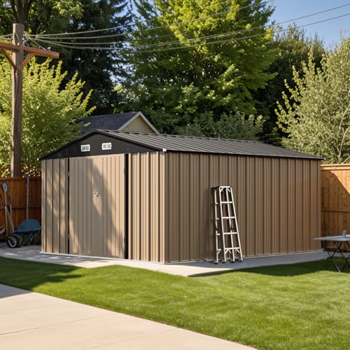 Patiowell 5x3 FT Outdoor Storage Shed with Sloping Roof and Lockable Door, Brown L4971