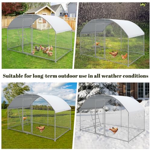Large Metal Chicken Coop Walk-in with Anti-UV Cover for Outdoor Farm Use Z5246