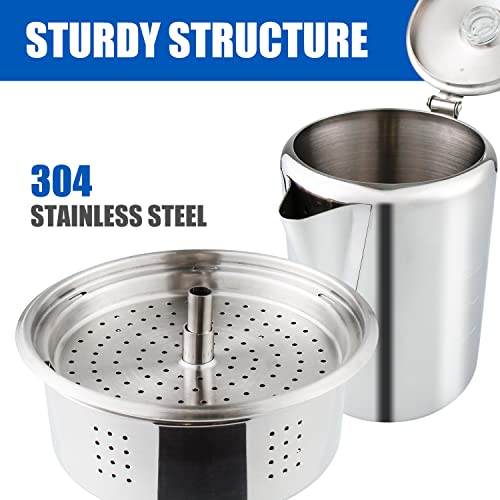 Stainless Steel Coffee Percolator 9 Cup for Campfire & Stovetop Q3376