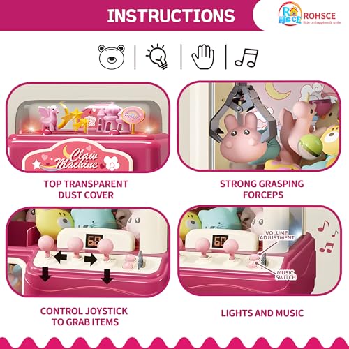 Claw Machine for Kids with Music Lights, USB Rechargeable, Ages 4-12 X2020