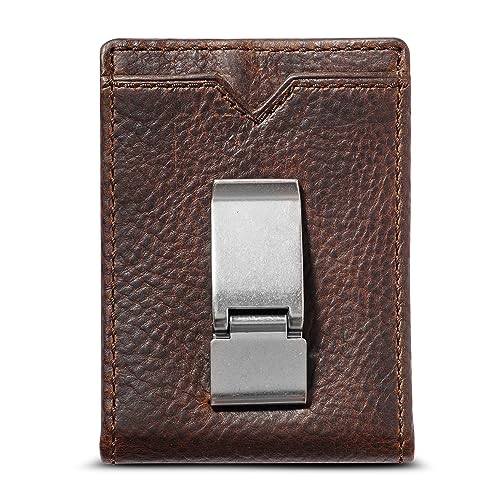 House of Jack Co. MAVERICK ID Bifold Money Clip Wallet for Men, Full Grain Leather S3560