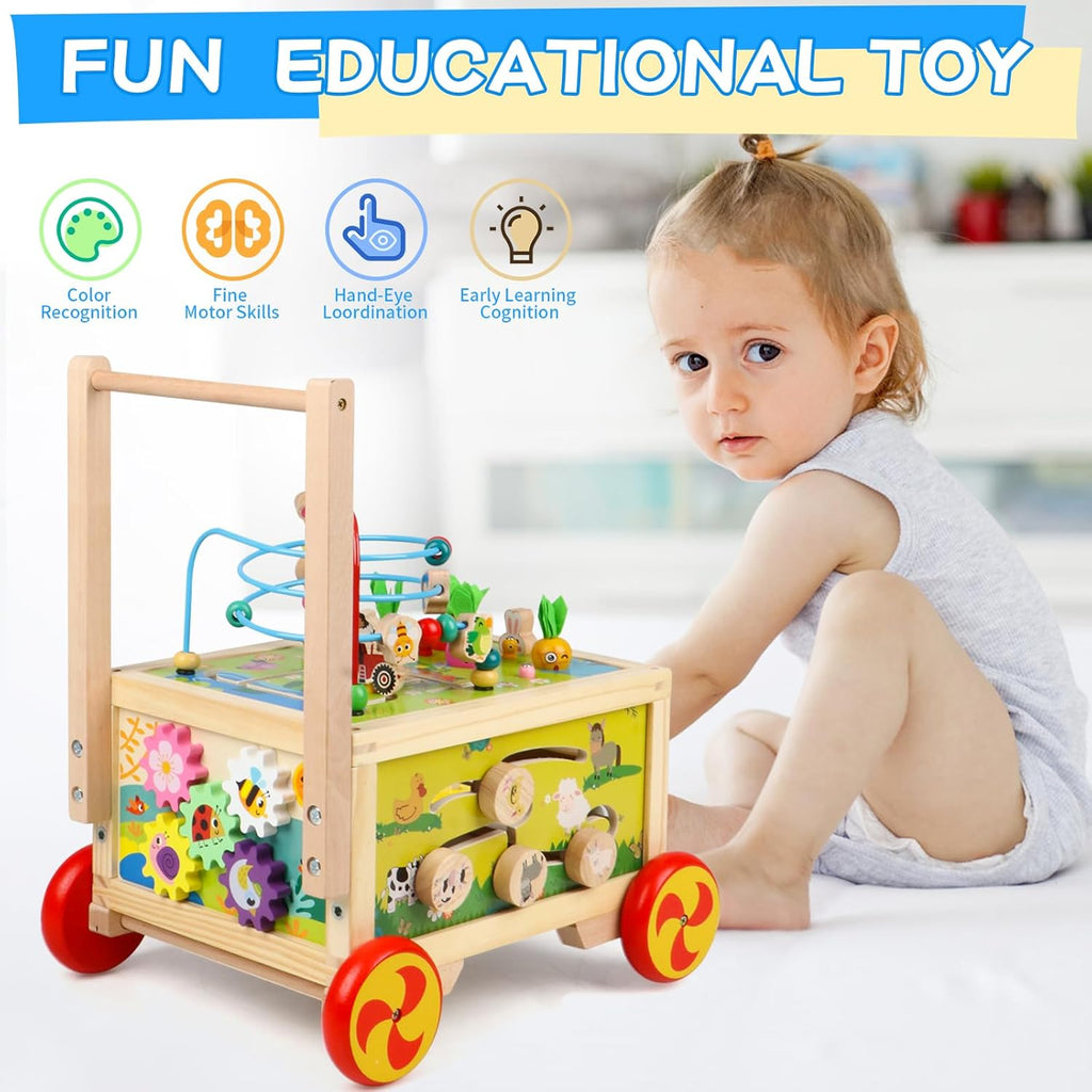 Wooden 7-in-1 Montessori Activity Cube for Toddlers D492