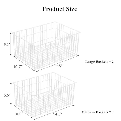 Orgneas Freezer Organizer Bins, Metal Wire Storage Container for Chest Freezers Z681122