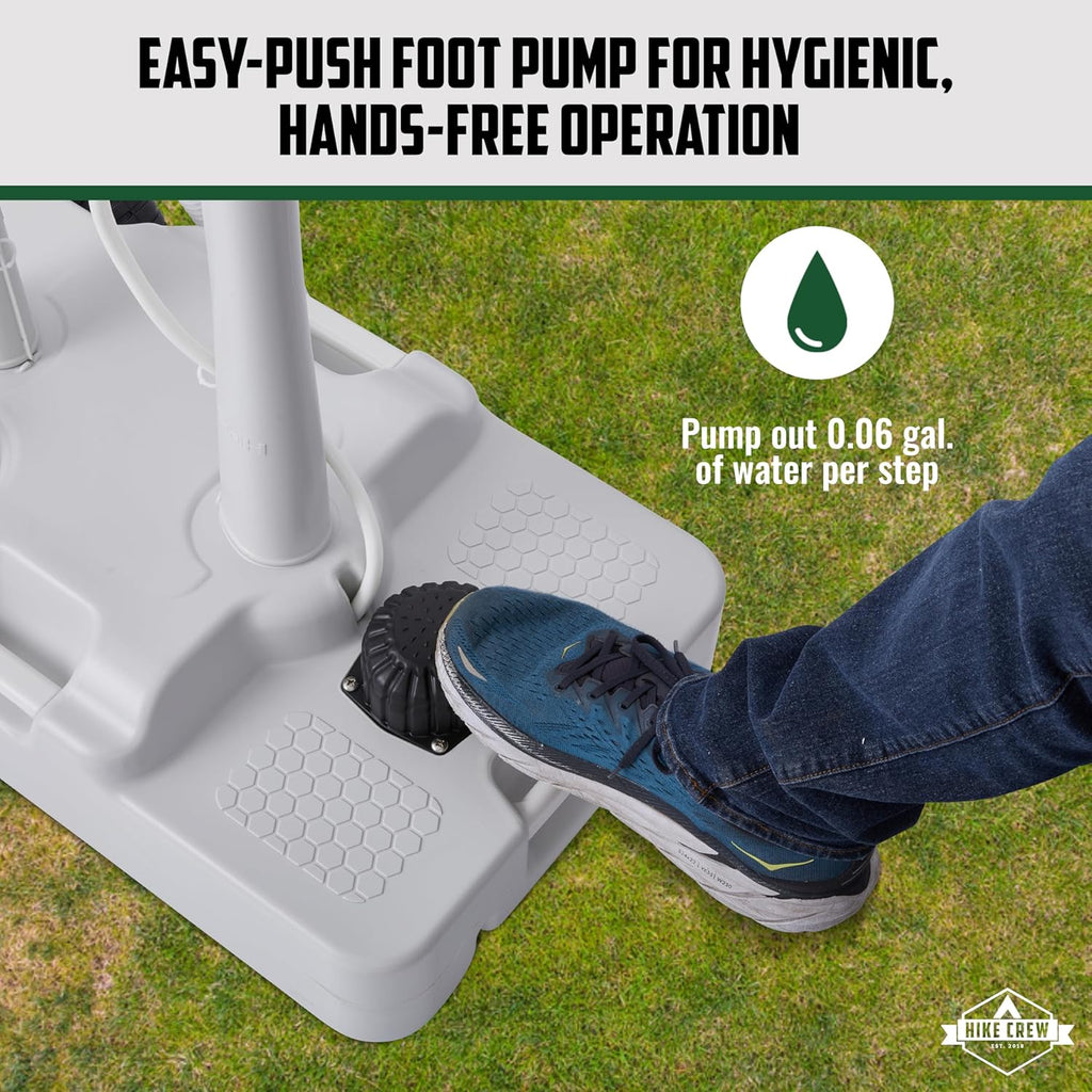 Hike Crew XL Portable Camping Sink & Waste Tank with 8 Gal Capacity and Foot Pump W624476