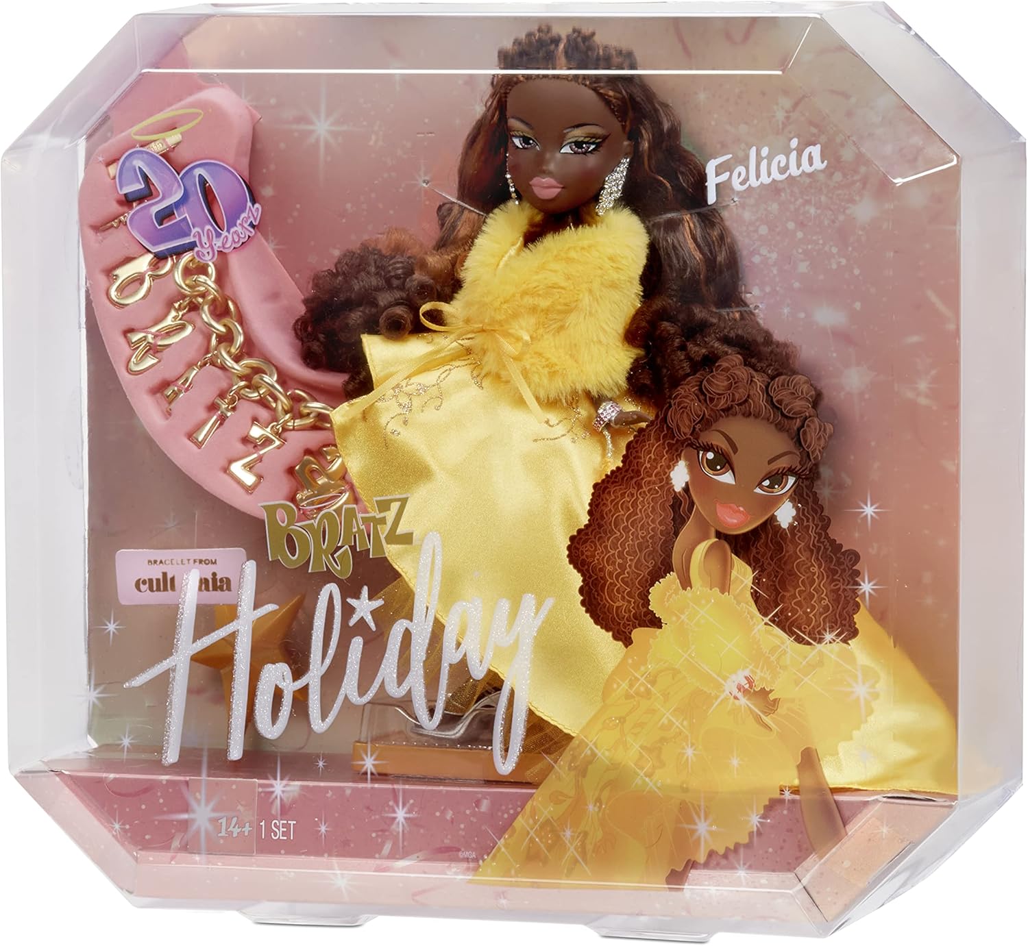 Bratz Holiday 20 Yearz Special Edition Collector Felicia Fashion Doll with Cult Gaia Bracelet U65254