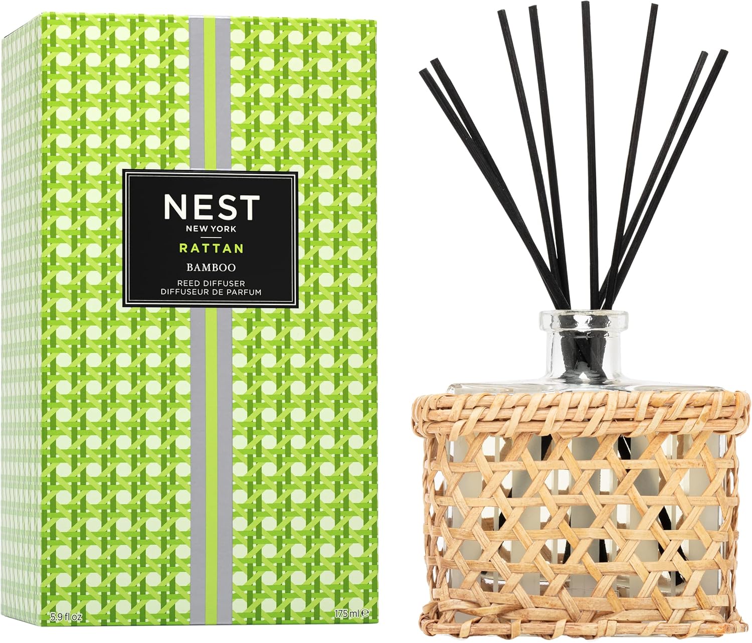 NEST New York Bamboo Rattan Reed Diffuser, 5 Fluid Ounces