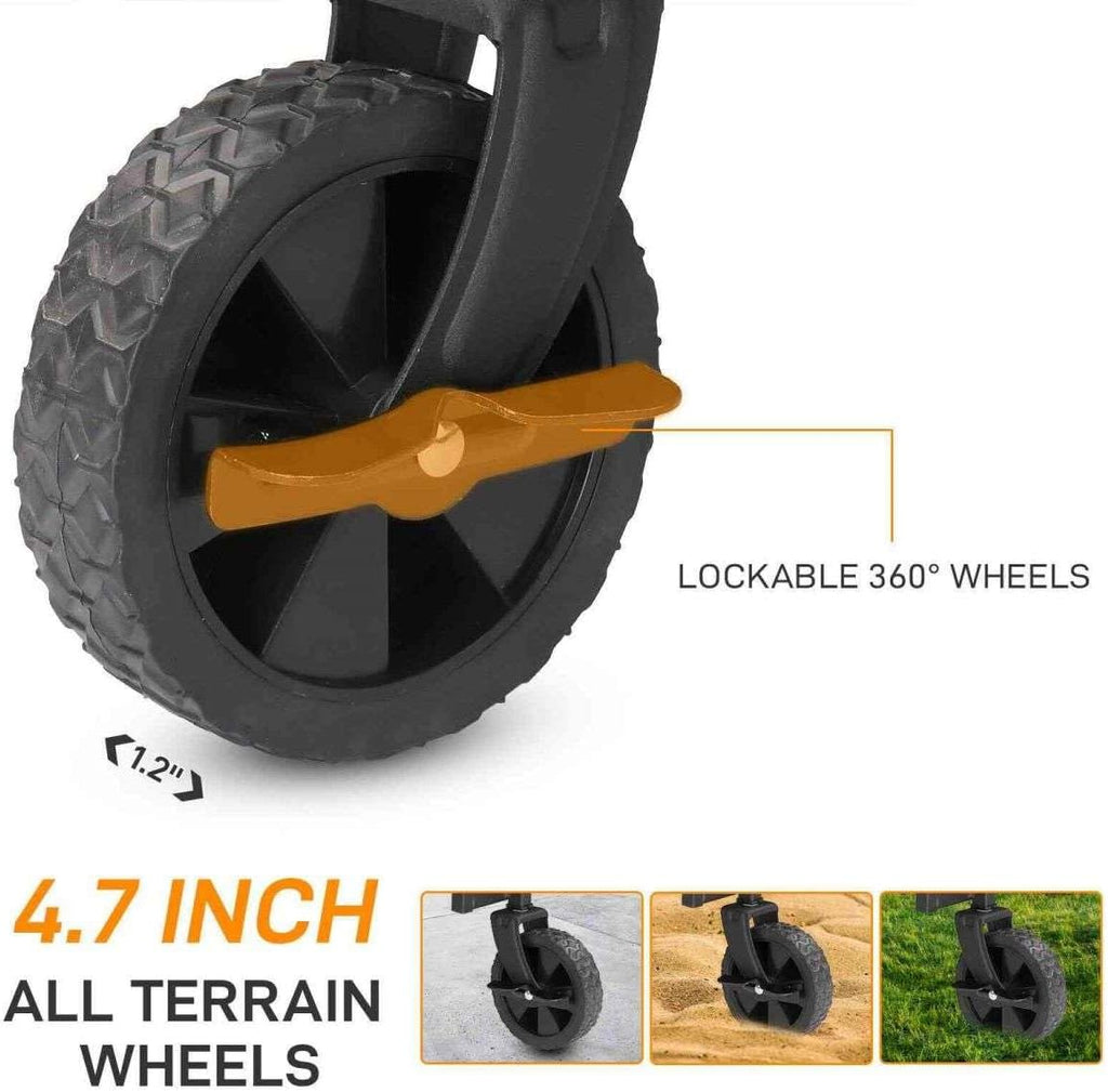 Collapsible Foldable Wagon with All Terrain Wheels, Heavy Duty Utility Cart for Outdoor, Blue J8692