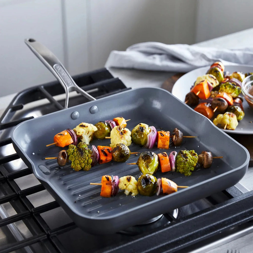 GreenPan Paris Pro Ceramic Nonstick 11" Square Grill Pan, Gray H244304