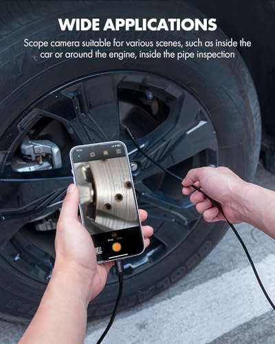 Anykit Dual Lens USB Borescope Camera with 8 LED Lights, 16.5ft Semi-Rigid Cable, IP67 Waterproof R109933