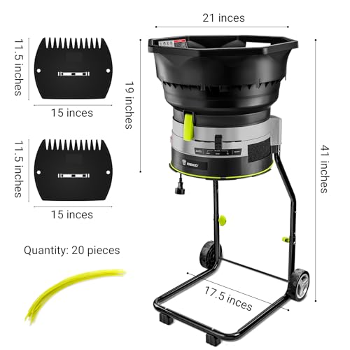 DEKOPRO Electric Leaf Mulcher Shredder 13-Amp 8200RPM Motor with Leaf Scoops S88703