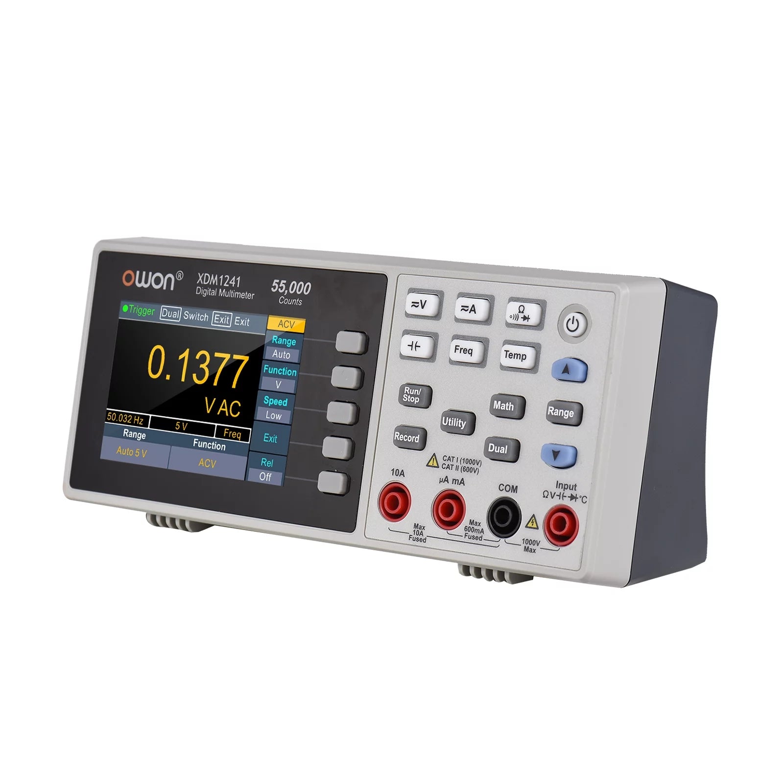 Owon XDM1241 Mini Desktop Digital Multimeter Rechargeable 55, 000 Counts High Accuracy True RMS Universal Meter with 3.5-inch TFT LCD Screen with Backlight Auto Multifunctional Ammeter Voltm