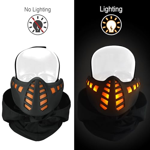 Guayma Halloween Scary LED Mask Light Up Demon Oni Half Face L235823