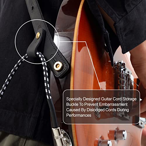 Nefelibata Guitar Strap 2.5" Wide Bavarian Tumbled Leather with Foam Padding Y83994