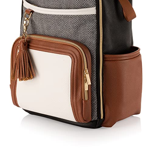 Itzy Ritzy Diaper Bag Backpack – Large Capacity with 19 Pockets, Changing Pad, Black G8051