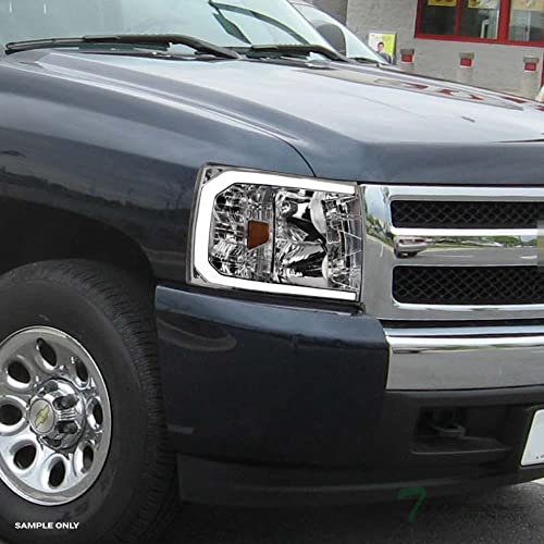 Compatible With Chevy Silverado 1500/2500/3500 HD Switchback Sequential LED Headlights Black Housing A769