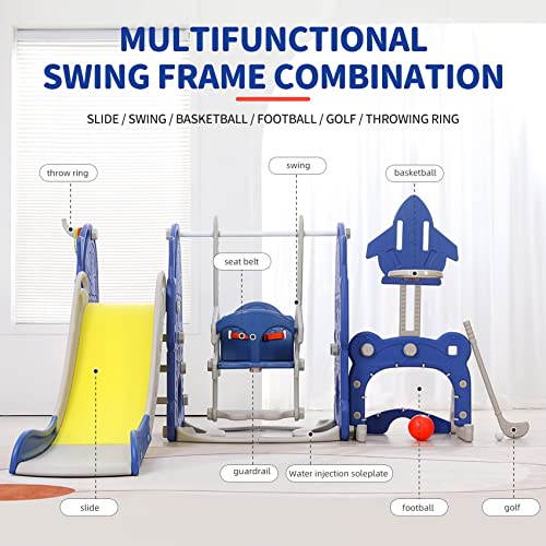 UNICOO Toddler Slide and Swing Set, Indoor Outdoor Playground for Boys & Girls F463885