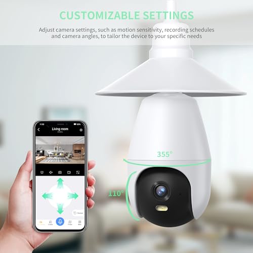 Eseecloud 5G Light Bulb Security Camera 2K with Auto Tracking, Weatherproof I331853