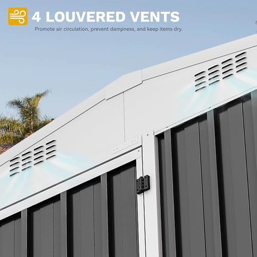 DWVO 6x4ft Metal Storage Shed for Outdoors, Dark Gray T6985