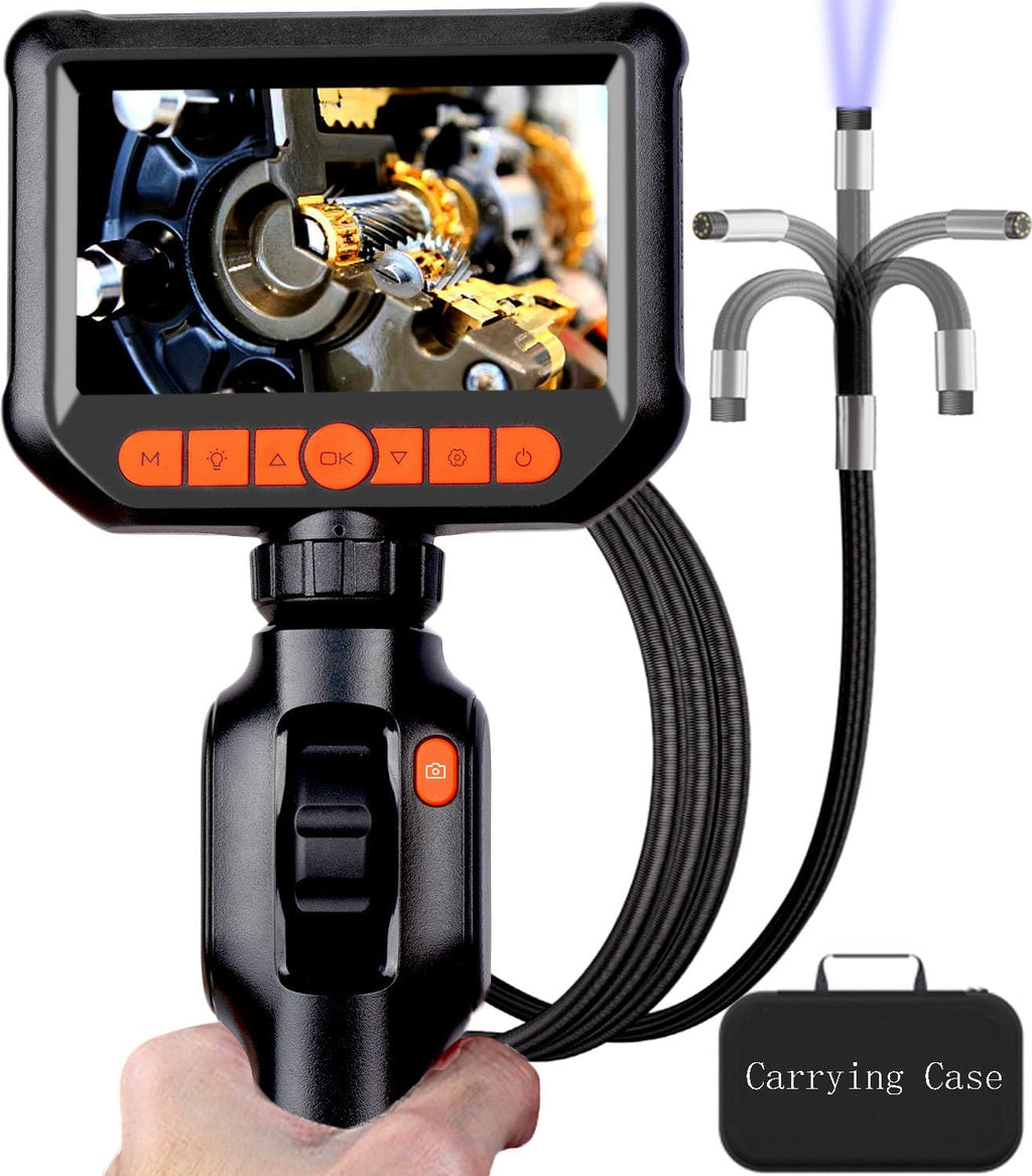 Daxiongmao Endoscope Camera with Light, Two-Way Articulating Borescope, IP67 Waterproof Sewer Camera, Borescope camera with light, 1080 HD Endoscope, 5.0 ft Semi-Rigid Cable Endoscope, Gadgets for Men