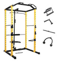 HULKFIT Pro Series 2.35" x 2.35" Power Cage Squat Rack with Attachments and Accessories for Home and Garage Gym Exercise Equipment