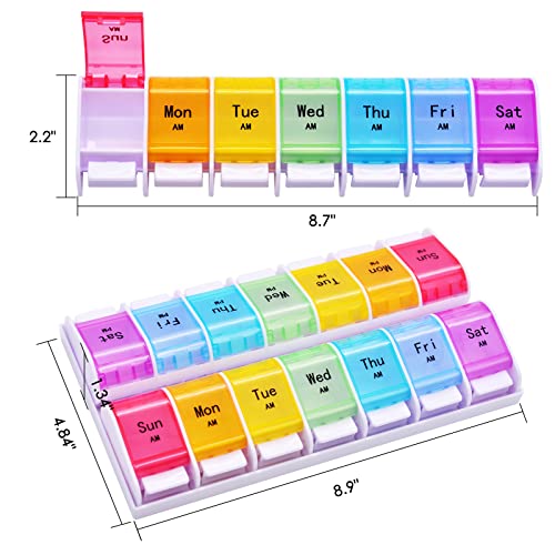 Greencycle Monthly Pill Organizer 2 Times A Day, 30 Day Medicine Case S919