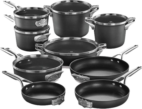 15-Piece Pots and Pans Set Nonstick Cookware with Stay-Cool Handles Black P933