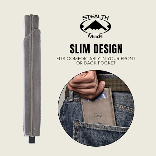 Stealth Mode Pop-Up Leather Wallet for Men - RFID Blocking Slim Napa Leather G6513