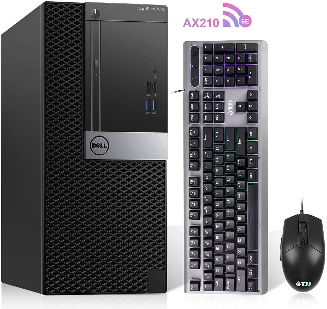 Dell PC Tower Computer OptiPlex 7040 Desktop, i5 6500 3.20GHz,32GB DDR4 Ram 512GB M.2 NVMe M.2 SSD, 1TB HDD, Built-in WiFi 6E AX210,Bluetooth 5.2 Windows 10 Pro,3 Monitor Support (Renewed)