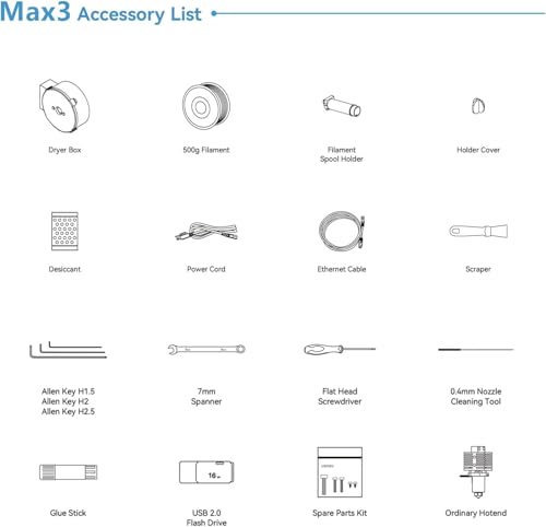 QIDI MAX3 3D Printer, High-Speed FDM, Large 12.8×12.8×12.4" Build Volume R223