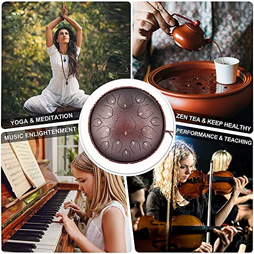 Steel Tongue Drum 15 Notes 13 Inch C-Key Handpan Black L907