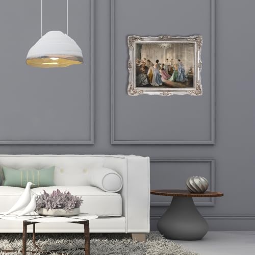 Vintage 8x10 Picture Frame with Glass Front, Antique Retro Photo Frame for Wall or Tabletop, Silver N745