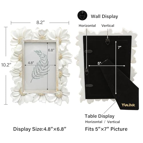 Vintage Picture Frame 8x10 Antique Black Ornate for Tabletop and Wall U180