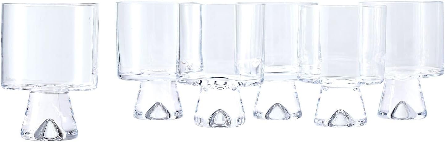 Blue Rose Polish Pottery Clear Rock/Old Fashion Glass - Set of 6