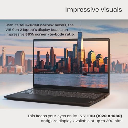 Lenovo V15 Gen 2 15.6" FHD Laptop, 8GB RAM, 256GB SSD, Windows 11 Home, Black R2092