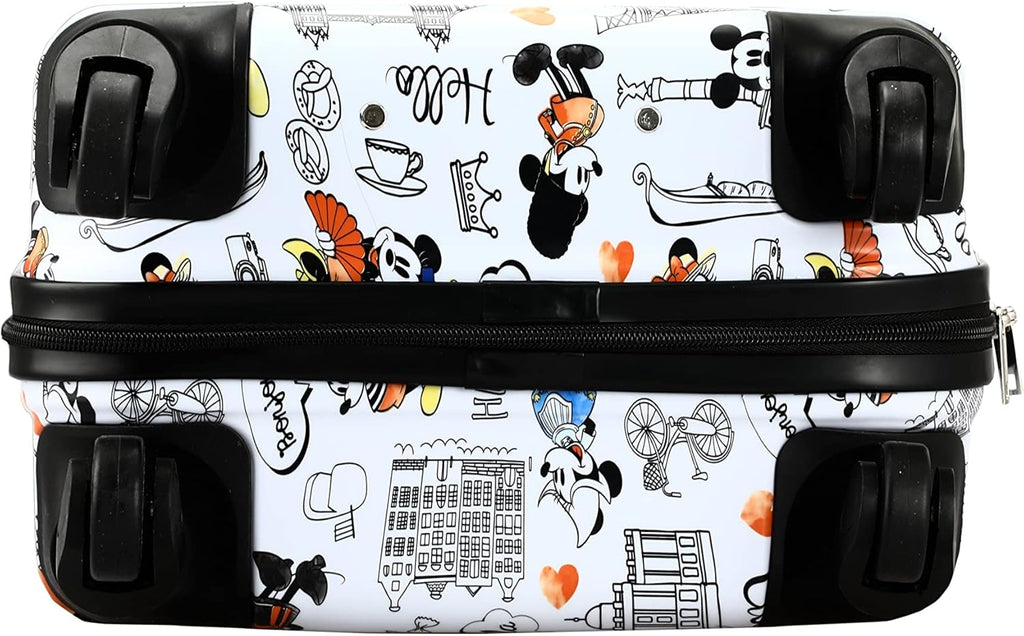 Disney Mickey Mouse and Minnie Mouse 20" White Carry-On Luggage with Wheels I67888