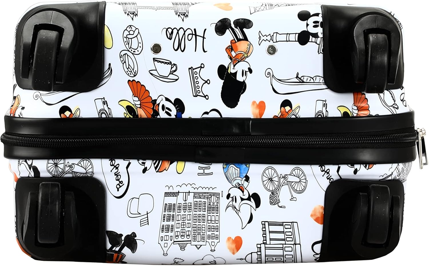 Disney Mickey Mouse and Minnie Mouse 20" White Carry-On Luggage with Wheels I67888