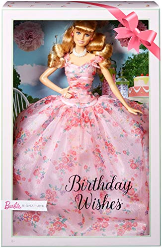 Barbie Collector Birthday Wishes Doll with Blonde Hair, 11.5-inch, Floral Gown G60572