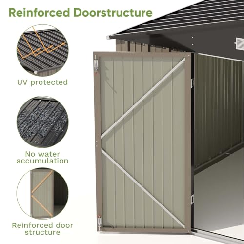 Patiowell 3 x 3 FT Outdoor Storage Shed with Sloping Roof, Grey F27529