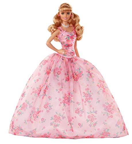 Barbie Collector Birthday Wishes Doll with Blonde Hair, 11.5-inch, Floral Gown G60572