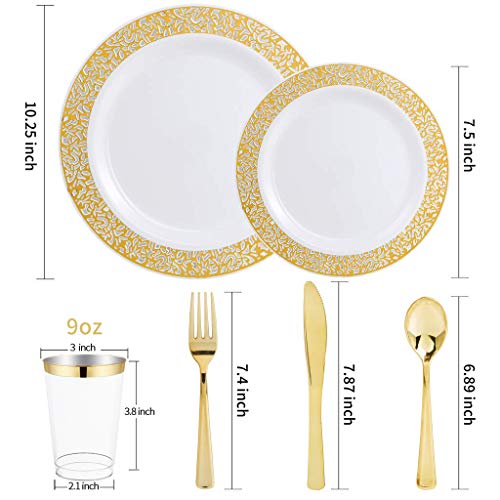 WELLIFE Silver Party Dinnerware Set for 50 Guests, Disposable A689948