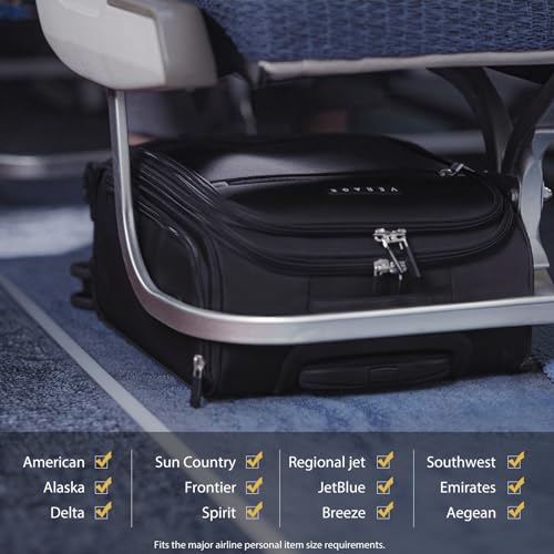 Verage Underseat Carry On Luggage with Wheels, 14.5 Inch Spinner Suitcase, Black V292