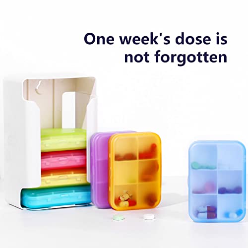 7 Piece Pill Organizer with 42 Compartments, Weekly Daily Travel Medicine Case D186